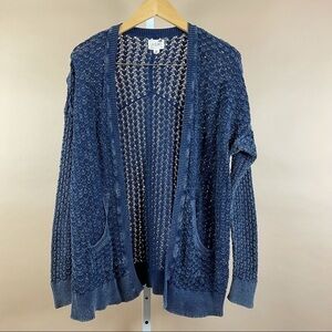 PacSun LA Hearts XS Small Boho Slouchy Acid Wash Knit Long Cardigan Beachy